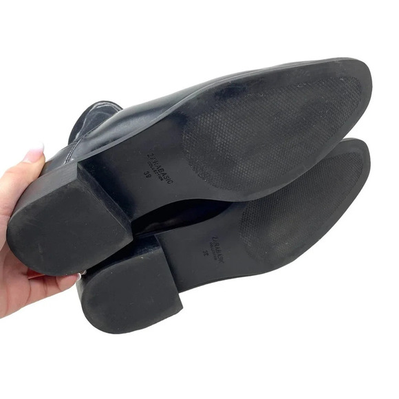 Zara Black Patent Leather Sock Boots Size 39‎ / US 8 - Picture 8 of 8